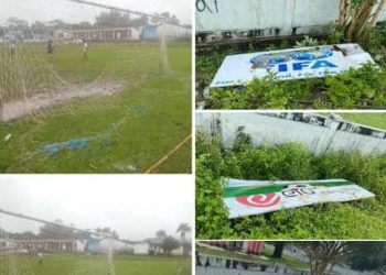 Ema Deskoñesido Sobu Lutu Kampo Futebool Ainaro no Estraga Fasilidade AF-RAMA Inklui Kare Butir Rahun Iha Kampo Laran