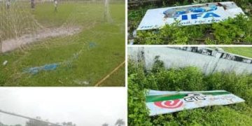 Ema Deskoñesido Sobu Lutu Kampo Futebool Ainaro no Estraga Fasilidade AF-RAMA Inklui Kare Butir Rahun Iha Kampo Laran